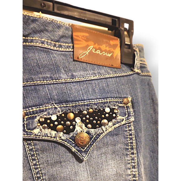 Seven7 Luxe Embellished Cowgirl Capri Jeans Size 16 NWTs - Picture 6 of 9
